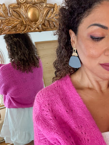 Gilet rose 30% kid mohair