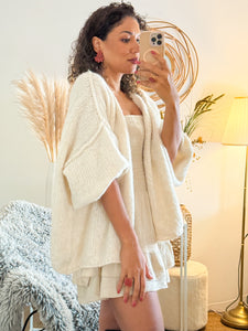 Gilet Oversize en Laine et Mohair crème