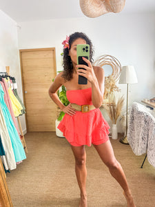 Robe Short Bohème courte Corail