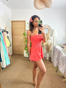 Robe Short Bohème courte Corail