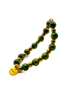 Bracelet Jade Vert Doré