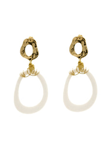 Boucles d'Oreilles Ovaline Blanche