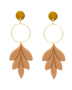 Boucles d'Oreilles Feuille Crème