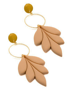 Boucles d'Oreilles Feuille Crème