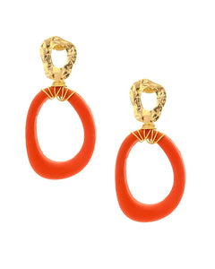 Boucles d'Oreilles Ovale Terre Rouge