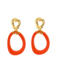 Boucles d'Oreilles Ovale Terre Rouge