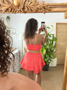 Robe Short Bohème courte Corail