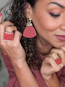 Boucles d'Oreilles Pénélope Grenat