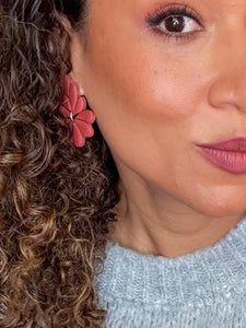 Boucles d'Oreilles Nature Grenat