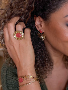 Boucles d'Oreilles Solaria Grenat