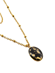 Collier Double Médaillon Noir