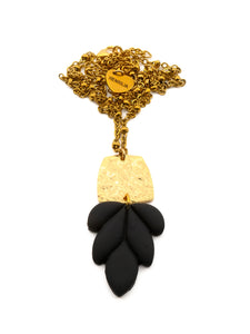 Collier Plaque Noir