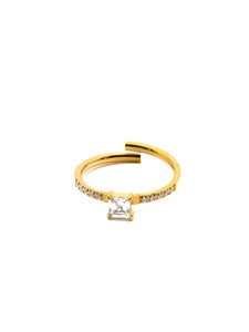 Bague Diamant Dorée