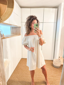 Robe crème col bateau