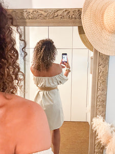 Robe crème col bateau