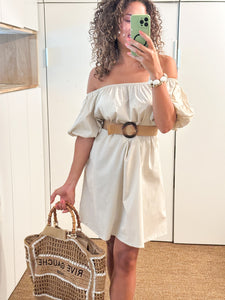 Robe crème col bateau