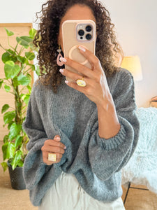 Pull Doudou oversize Mohair et Laine Gris
