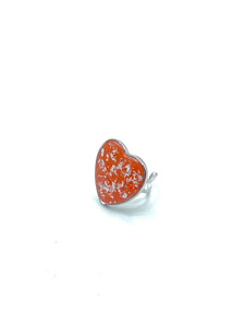 Bague Coeur Terre rouge