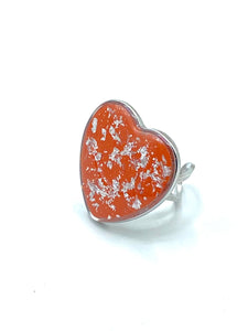 Bague Coeur Terre rouge