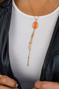 Collier Médaillon Orange