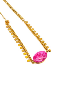 Bracelet Médaillon Fushia
