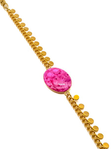 Bracelet Médaillon Fushia