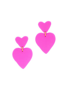 Boucles d'Oreilles Love Fushia
