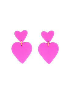 Boucles d'Oreilles Love Fushia