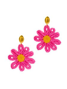 Boucles d'Oreilles Fleur  Fushia