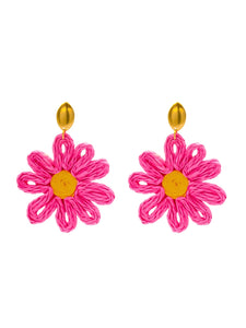 Boucles d'Oreilles Fleur  Fushia