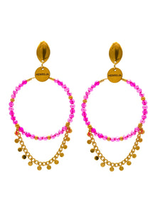 Boucles d'Oreilles Marie-Eva Fushia