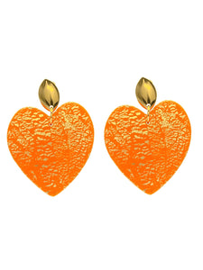 Boucles d'Oreilles Coeur Orange Séville