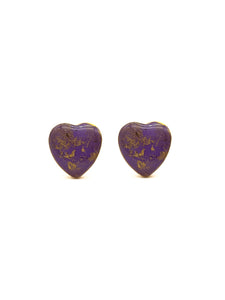 Boucles d'Oreilles Mini Coeur Violettes