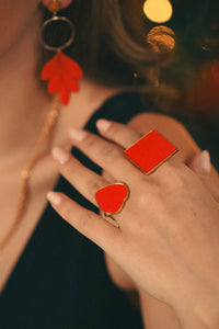 Bague Morgane de Noël Carré Rouge