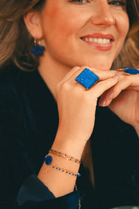 Bague Morgane de Noël Carré Bleue