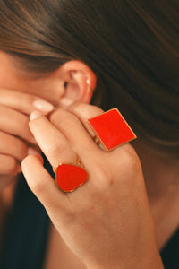 Bague Coeur de Noël Rouge