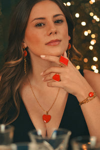 Bague Coeur de Noël Rouge