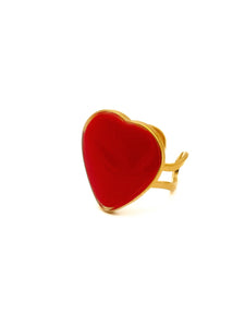 Bague Coeur de Noël Rouge