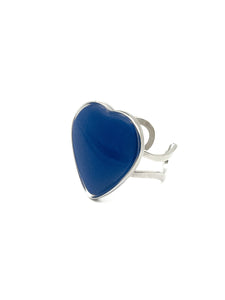 Bague Coeur de Noël Bleue