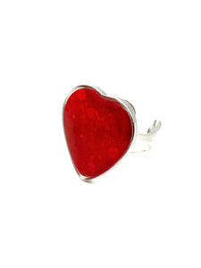 Bague Coeur de Noël Rouge