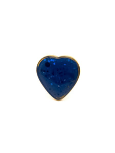 Bague Coeur de Noël Bleue