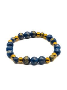 Bracelet Jade Bleu Doré