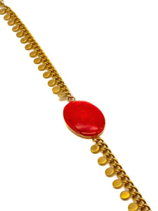 Bracelet Médaillon Rouge