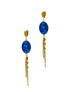 Boucles d'Oreilles de Noël Bleues