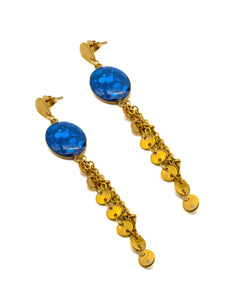 Boucles d'Oreilles de Noël Bleues