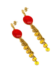 Boucles d'Oreilles de Noël Rouges