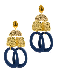 Boucles d'Oreilles Opulence Bleue