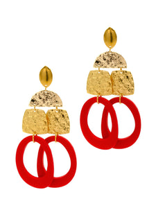 Boucles d'Oreilles Opulence Rouge