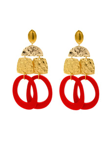 Boucles d'Oreilles Opulence Rouge