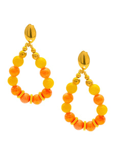 Boucles d'Oreilles Charline Jaune/Orange Dorées